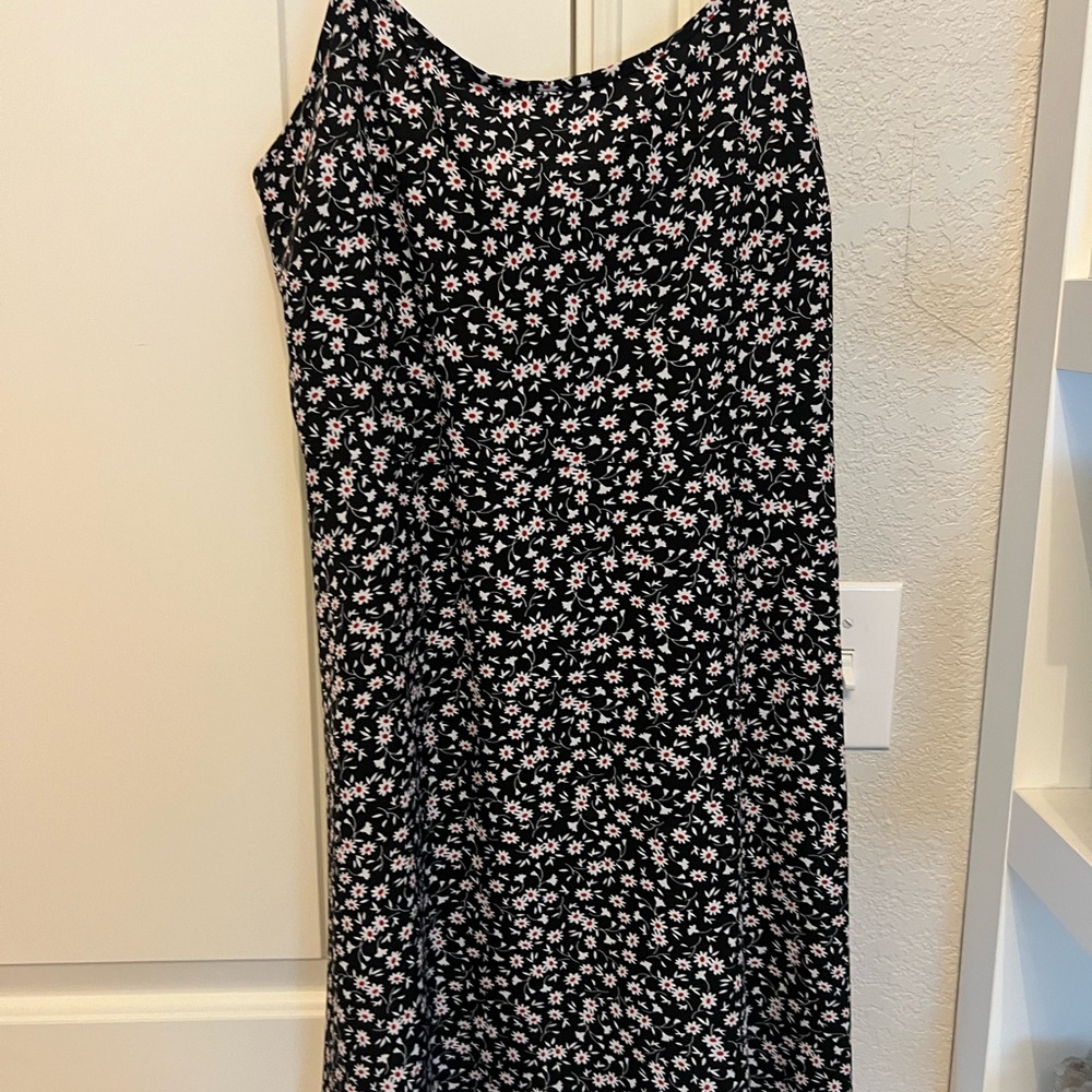 Floral Black and White Dress